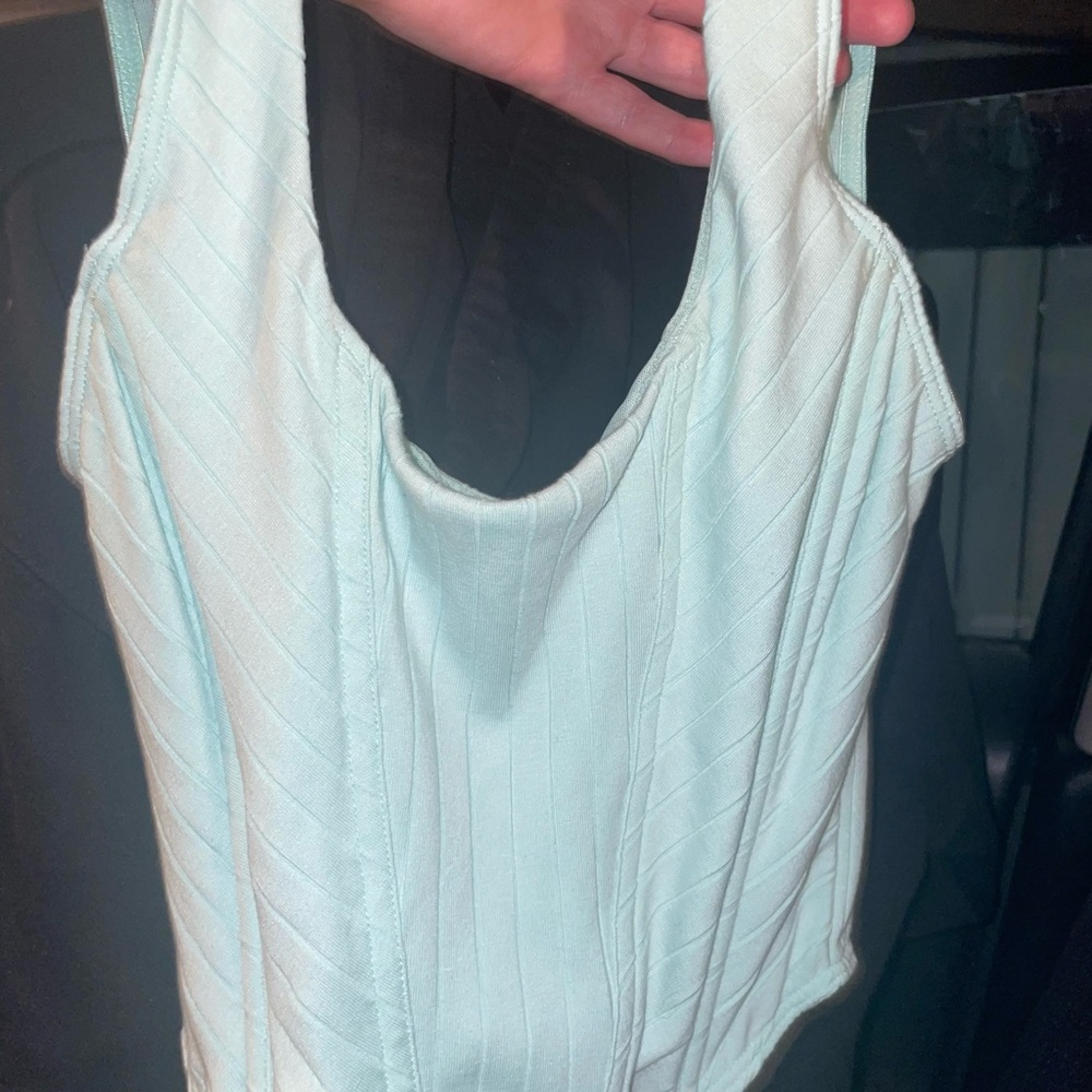 Light Blue cropped corset tank Top *NEW*
